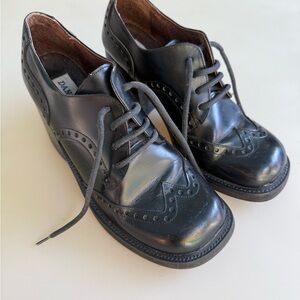 Elegant Black Heeled Brogues for Women
